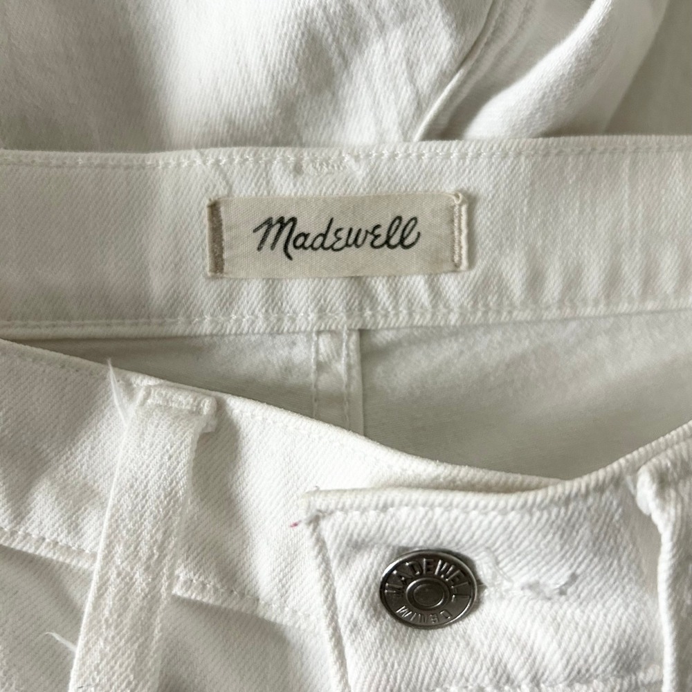 Madewell The Perfect Vintage Wide Leg Crop Jean White High Rise Patch Pocket 27 - Picture 6 of 8